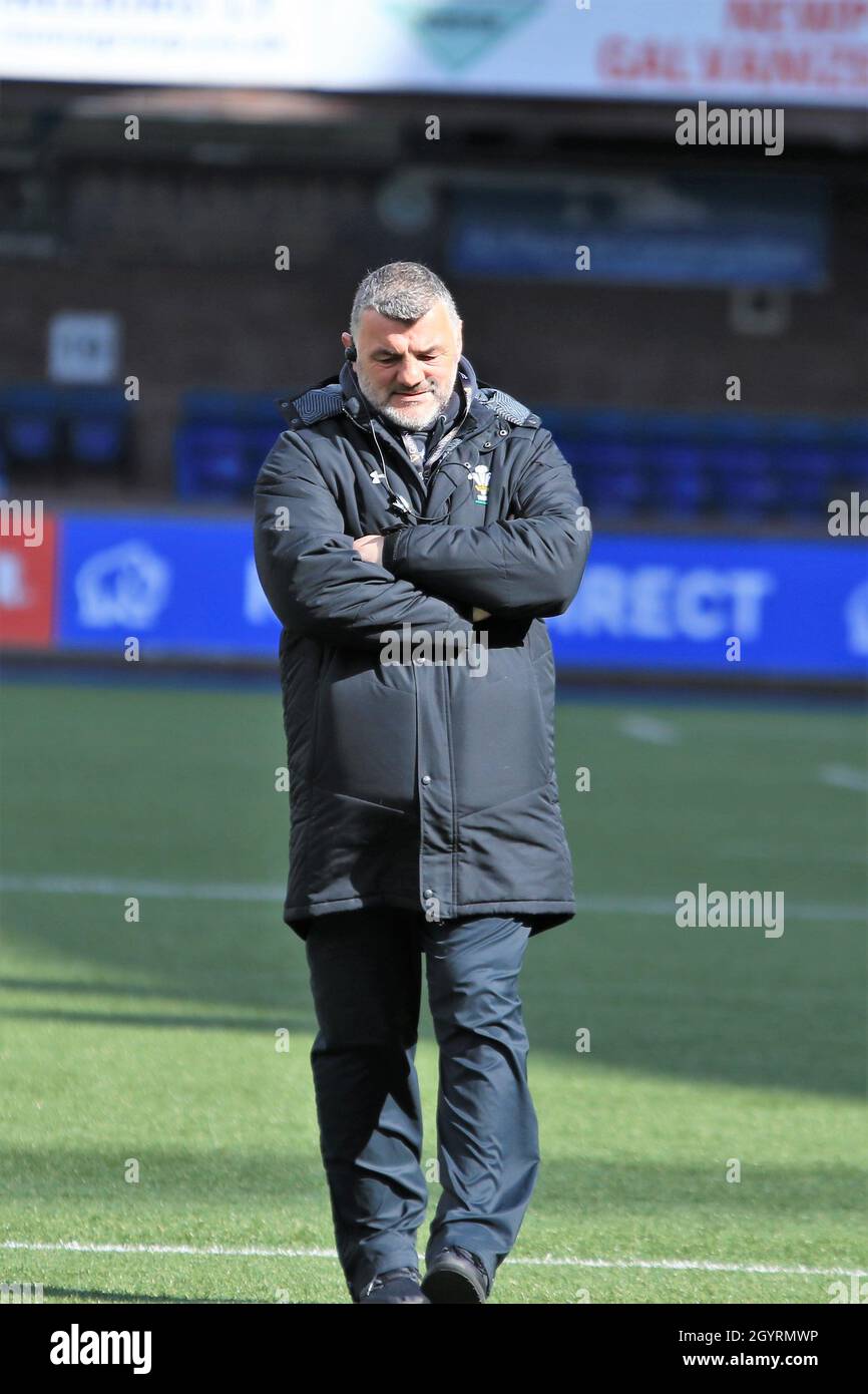 Rowland Phillips - head coach - Wales Women - Women's Six Nations 2019 Stock Photo