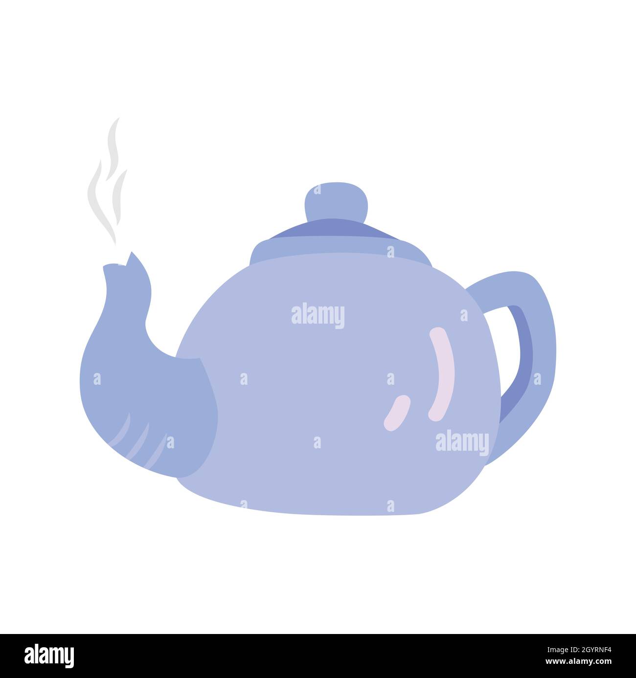 Isolated vector illustration of a purple teapot with a design illustration. Stock Vector