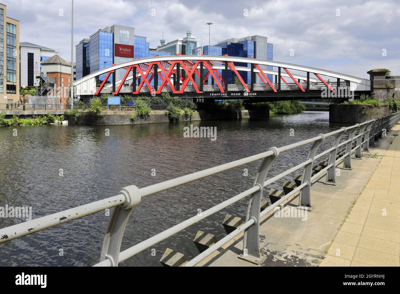 The Trafford road swing bridge, Manchester Ship Canal, Greater Manchester, England Stock Photo