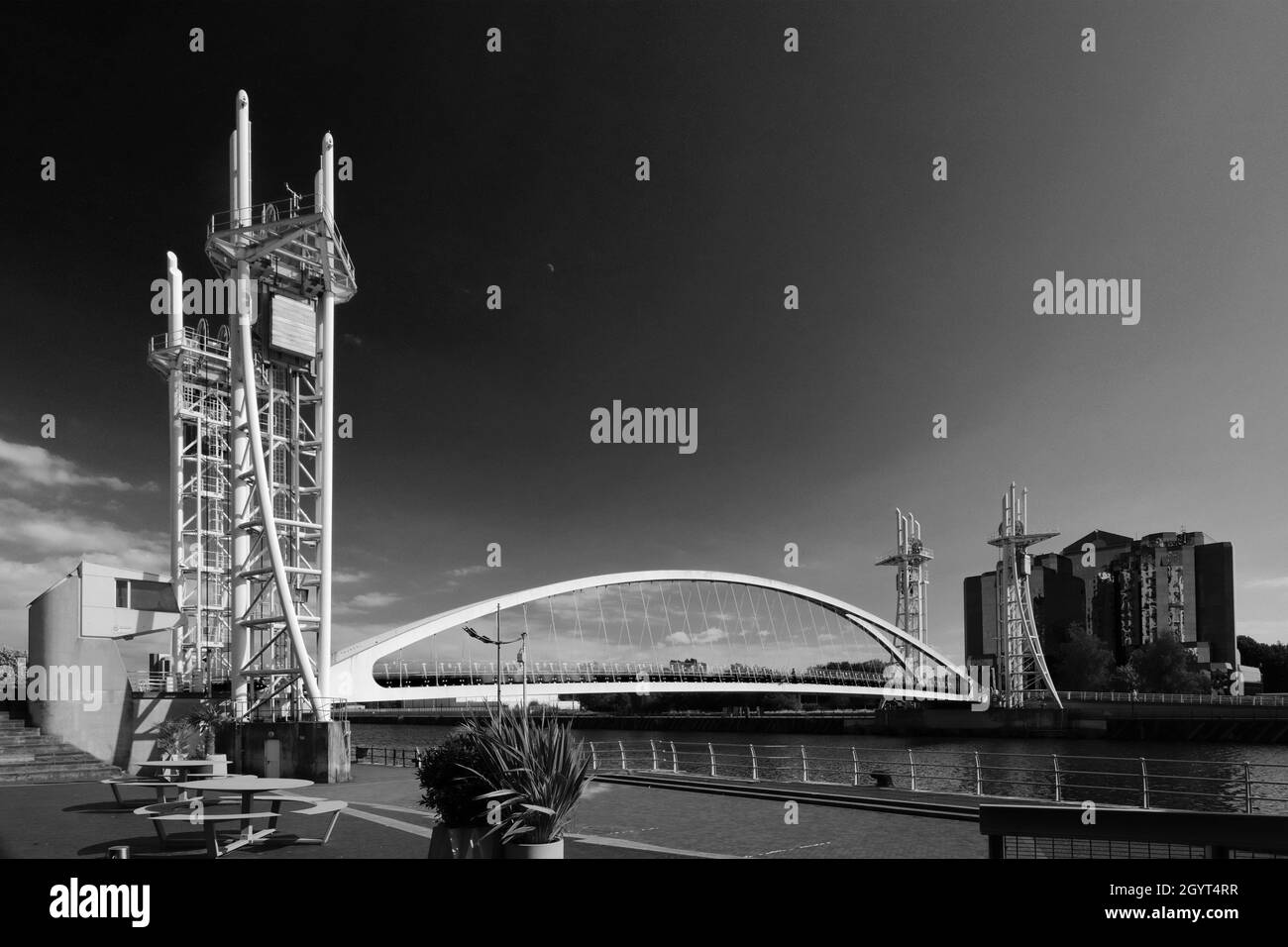 The Millennium Bridge, Media City, Salford Quays, Manchester, Lancashire, England, UK Stock Photo