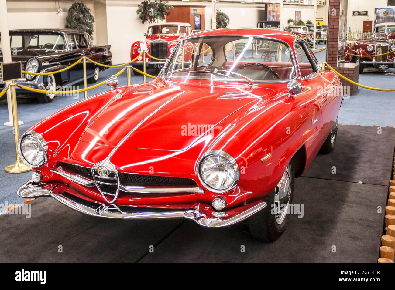 1962 red alfa romeo vintage giulietta sprint in the Las Vegas car ...
