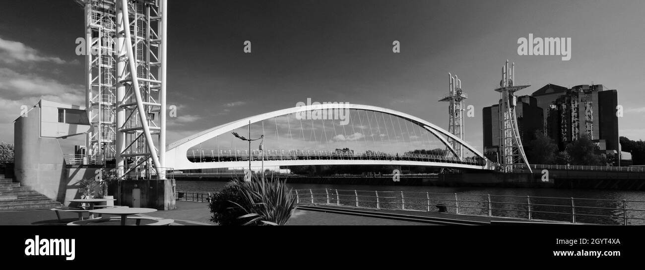 The Millennium Bridge, Media City, Salford Quays, Manchester, Lancashire, England, UK Stock Photo