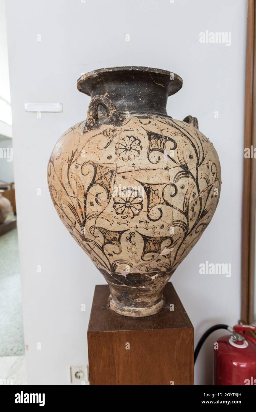 The Museum of The Ancient Site Of Nestors Palace Peloponnese Greece Stock Photo
