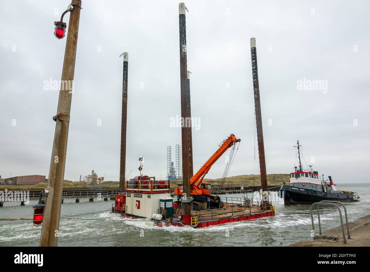 Great Yarmouth, Port entrance Stock Photo