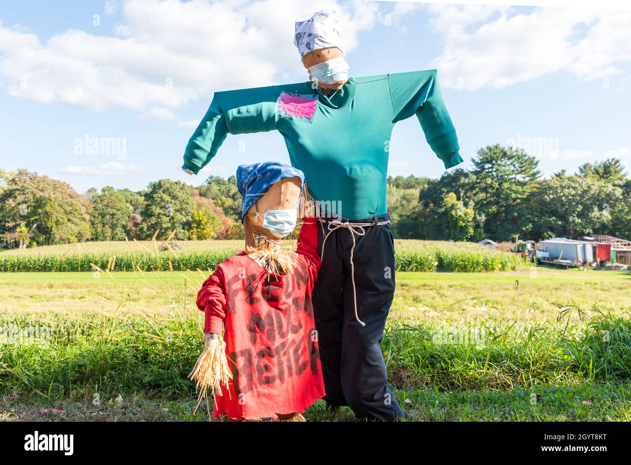 202, 6th Annual Cucurbit Farm Scarecrow Contest to benefit Massachusetts National Alliance for Mental Illness. Stock Photo