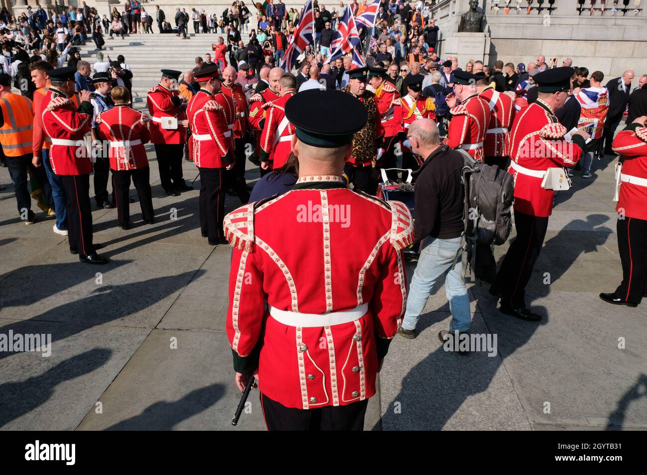London, UK. 9th Oct 2021. No surrender to the Irish sea border, Northern Ireland protocol protest in London. Credit: Matthew Chattle/Alamy Live News Stock Photo