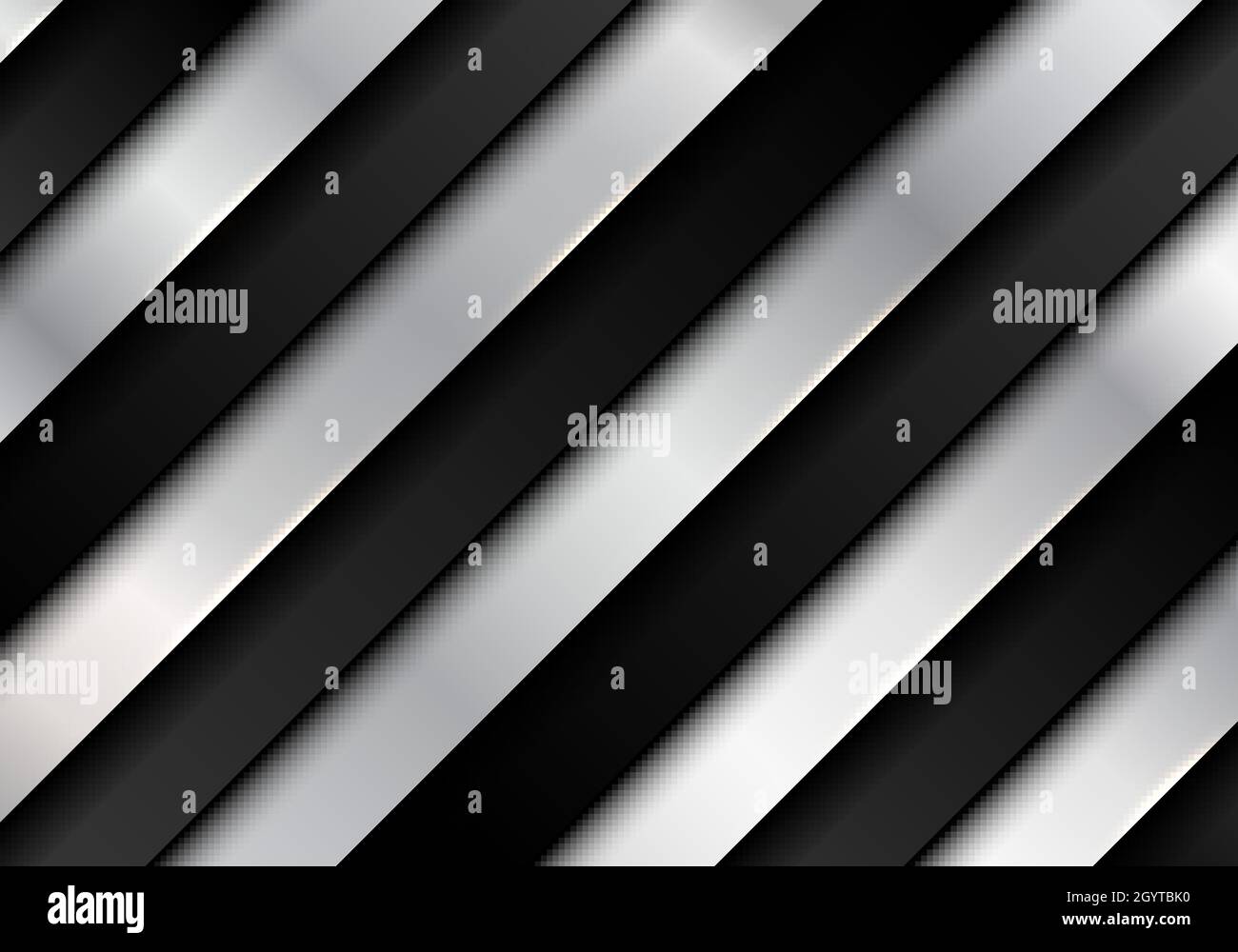 Abstract elegant black and silver gradient color diagonal stripes pattern background texture. Vector illustration Stock Vector