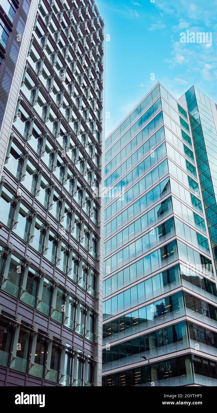 Modern, contemporary office buildings in the London financial district Stock Photo