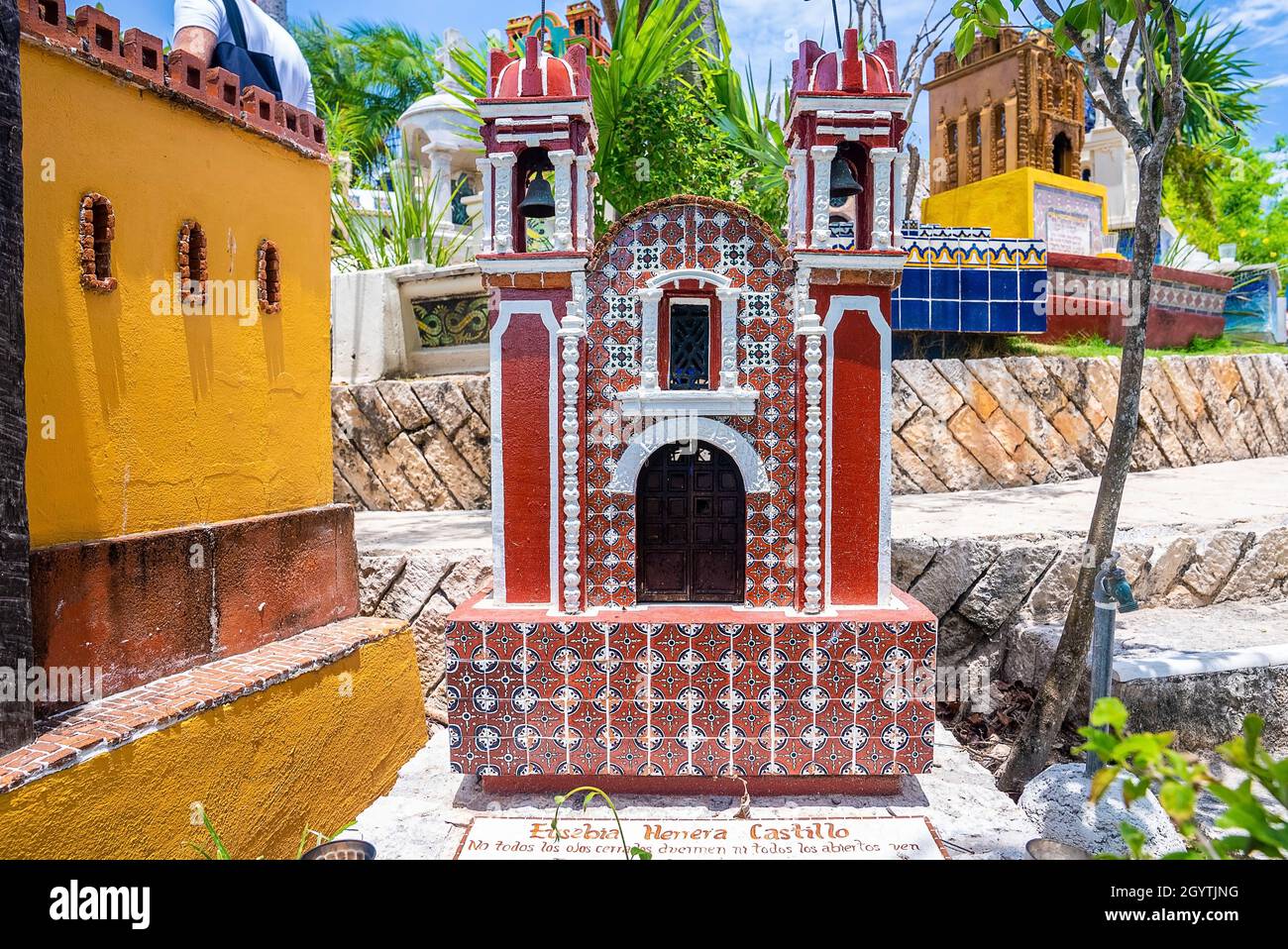Multicolored Mexican Catholic Cemetery In Xcaret Ecotourism Park Stock 