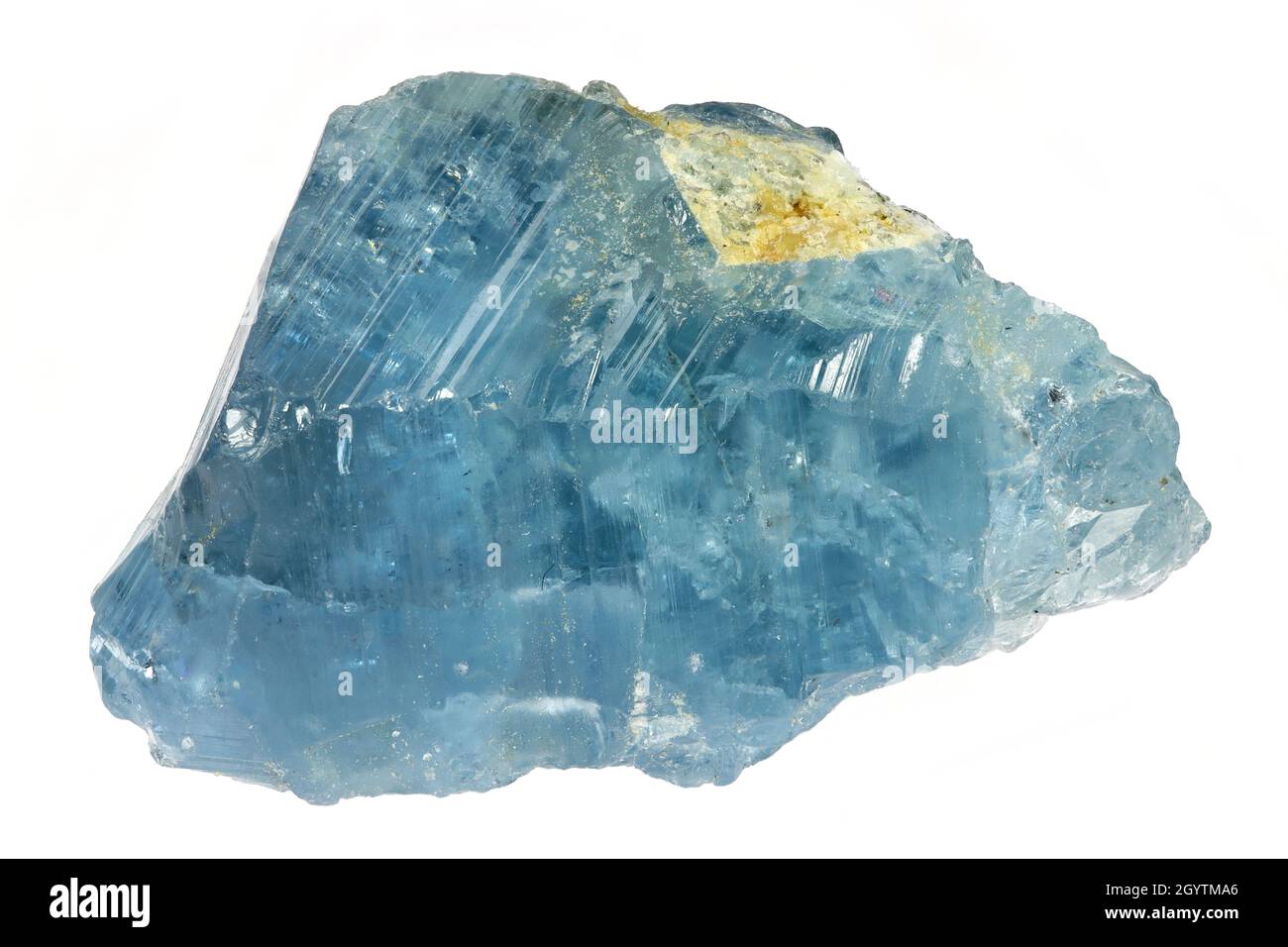 aquamarine crystal from Vietnam isolated on white background Stock ...