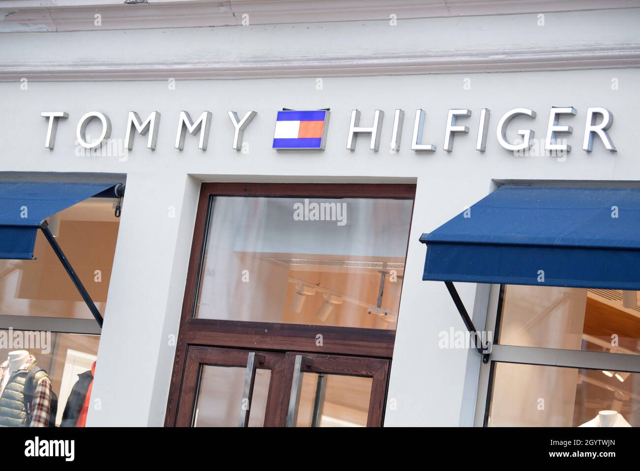A shop sign of TOMMY HILFIGER, on September 27 2021 in Moscow, Russia.  Photo by David Niviere/ABACAPRESS.COM Stock Photo - Alamy
