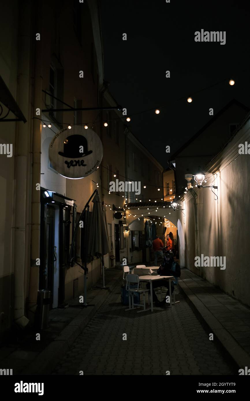 Bar in Vilnius, Lithuania Stock Photo Alamy