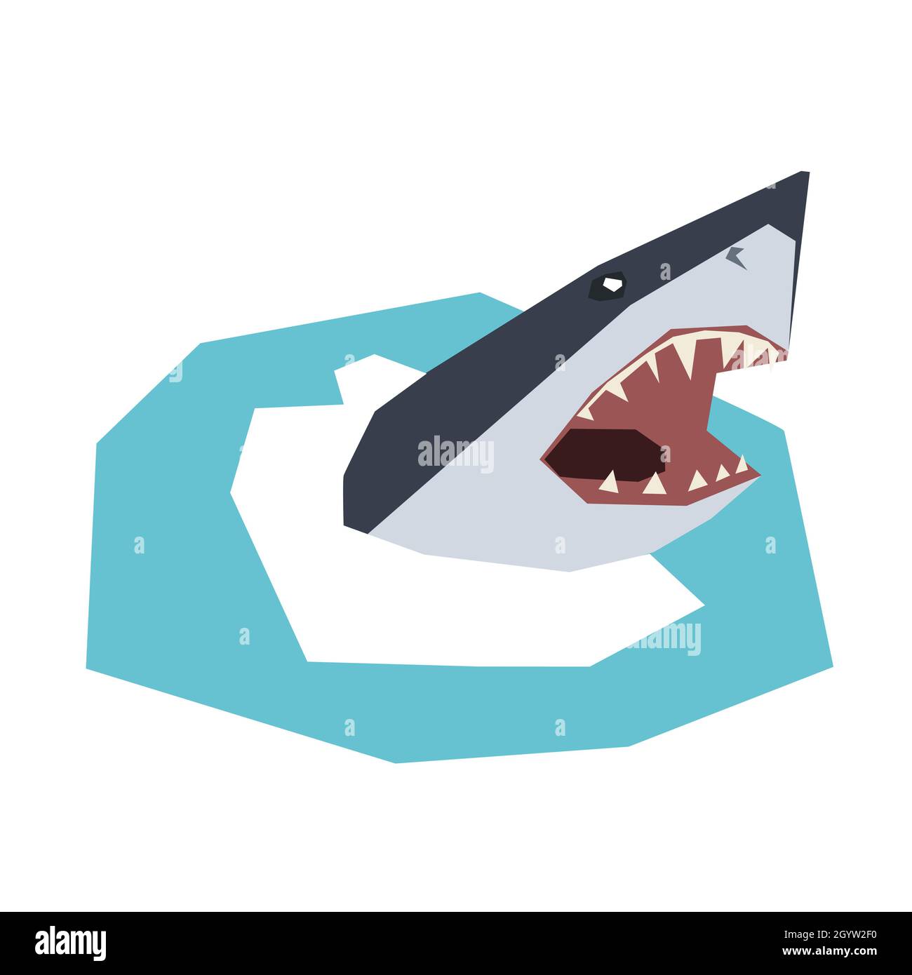 Giant shark isolated in white background clip art Stock Vector