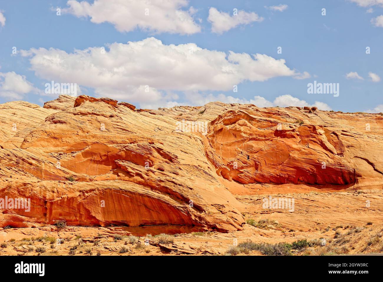 Arizona Rock Formation Showing Erosion And Striation Stock Photo
