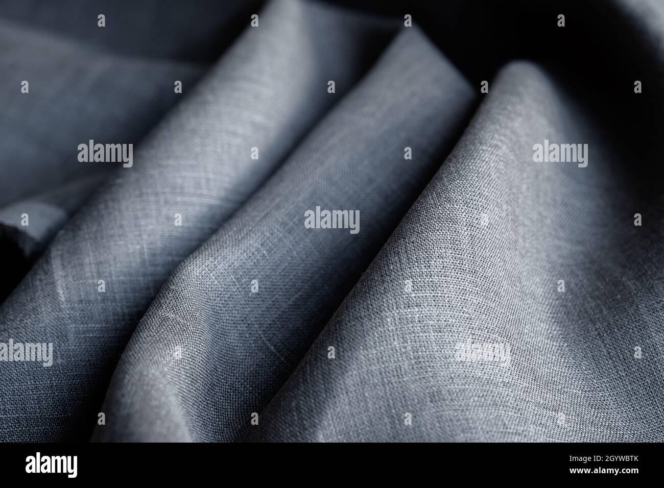 Gray linen pattern texture background. Stripes of fabric Stock Photo