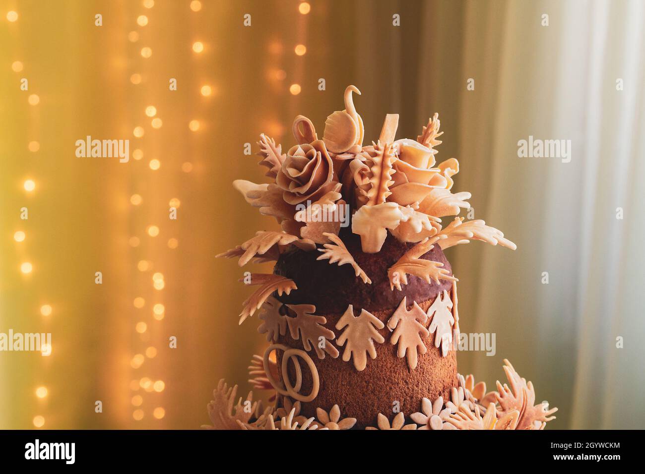 Traditional Wedding Ukrainian Bread Korovai With Flowers Stock Photo traditional-wedding-ukrainian-bread-korovai-with-flowers-stock-photo