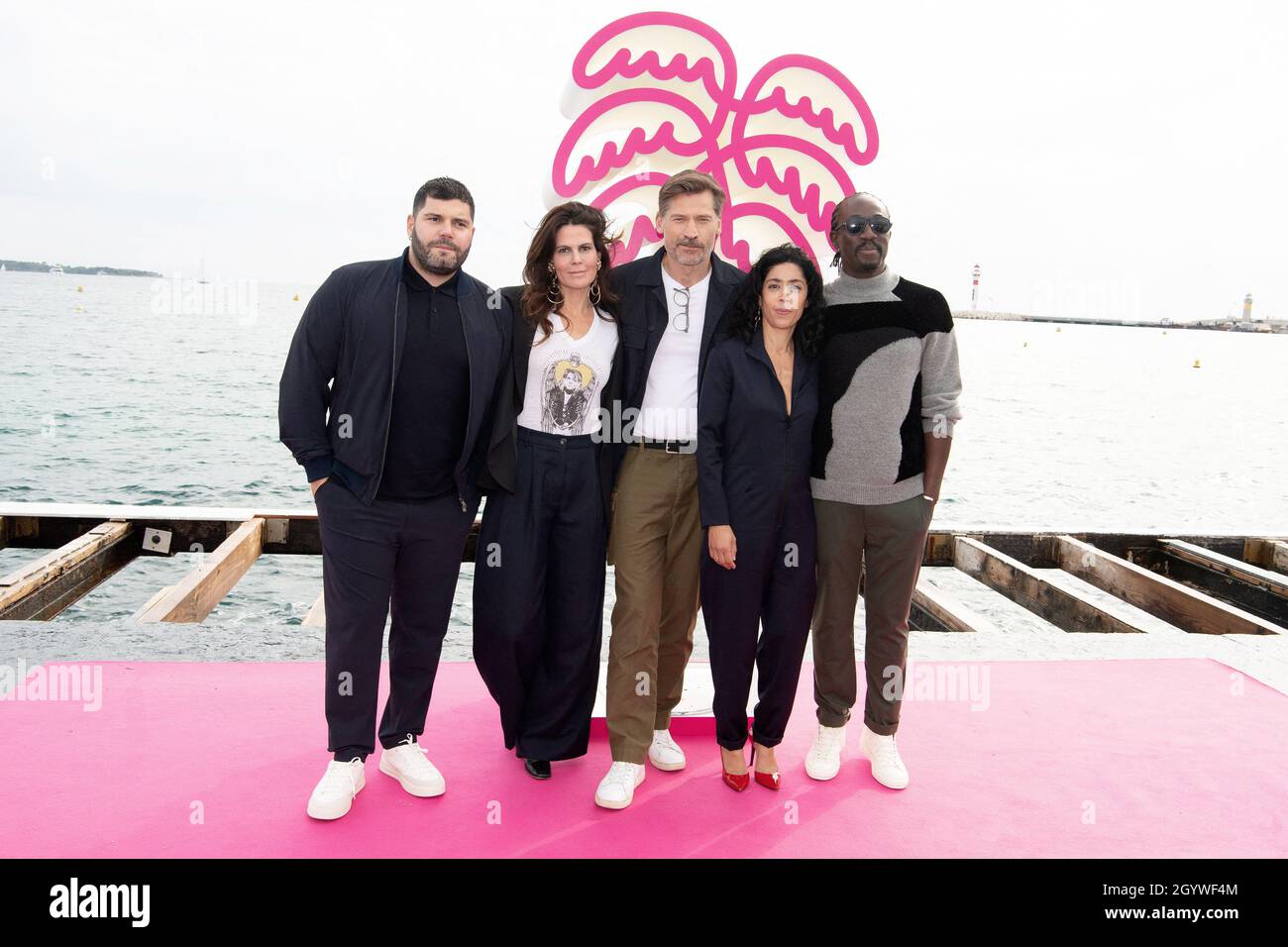 Jury members, Salvatore Esposito, Jury president Sigal Avin, Nicolaj Coster-Waldau, Naidra Ayadi and Marco Prince attend the Long Form Jury photocall during the 4th edition of the Cannes International Series Festival (Canneseries) in Cannes, southern France, on October 9, 2021. Photo by David Niviere/ABACAPRESS.COM Stock Photo