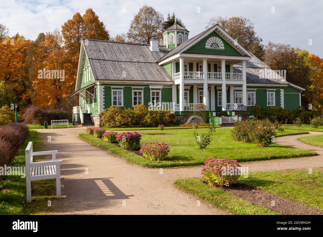 The State Museum-Reserve of A.S. Pushkin 'Mikhailovskoye' , Petrovskoe, Pushkinskiye Gory, Pskov Oblast, Russia. Stock Photo