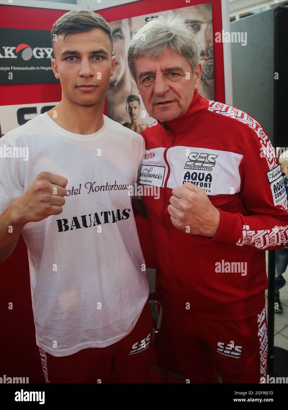 Middleweight Boxer Max Suske With Trainer Georg Bramowski After The  Weigh-in Before His Fight At The SES Boxing Gala On October 9th, 2021 In  Magdeburg Stock Photo - Alamy