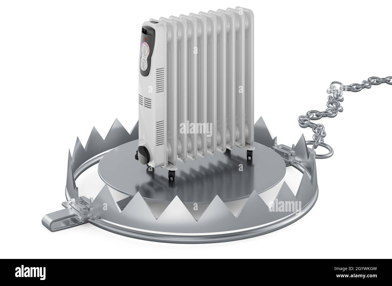 Bear Trap with oil heater, 3D rendering isolated on white background ...