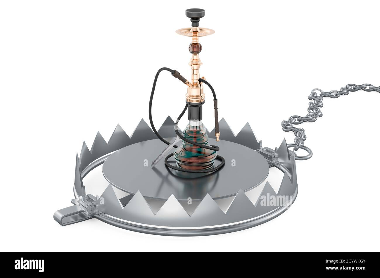 Bear Trap with hookah, 3D rendering isolated on white background Stock ...
