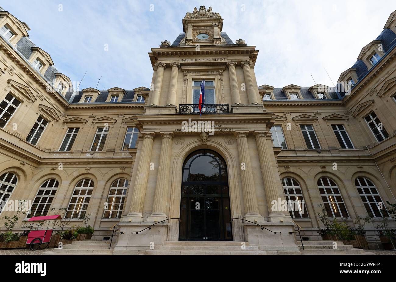 Paris, the city hall of the 3rd district in the Marais, beautiful