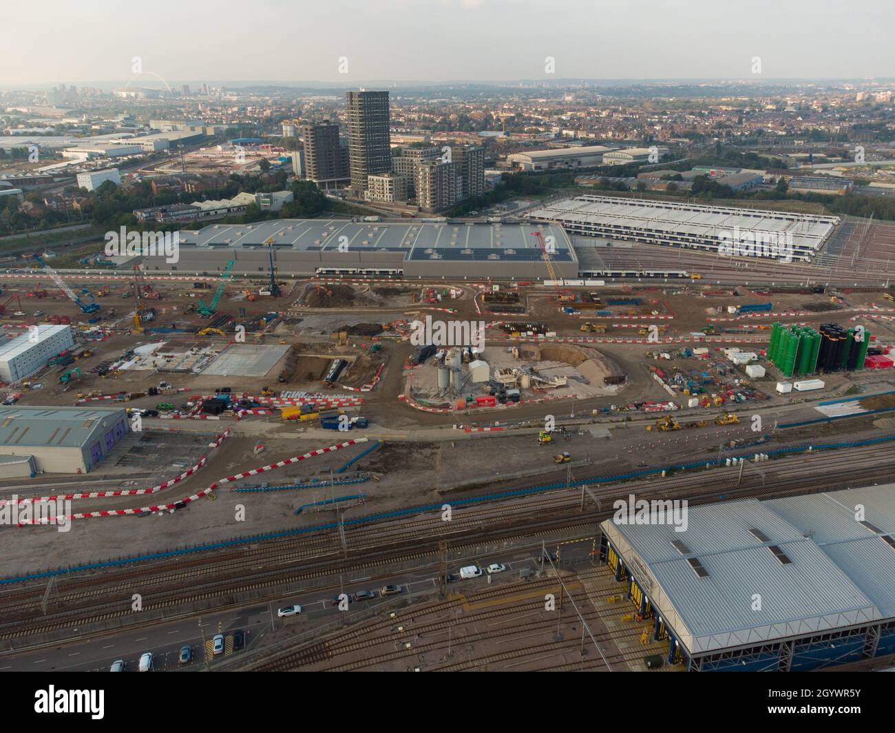 Old Oak Common, HS2 High Speed Two railway station construction site Stock Photo