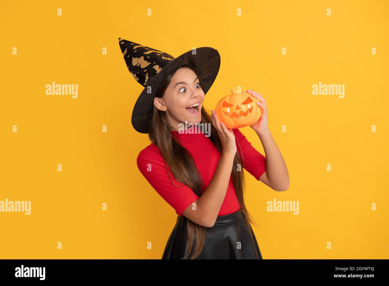 celebrate autumn party holiday. childhood fun. witchery and witchcraft. Stock Photo