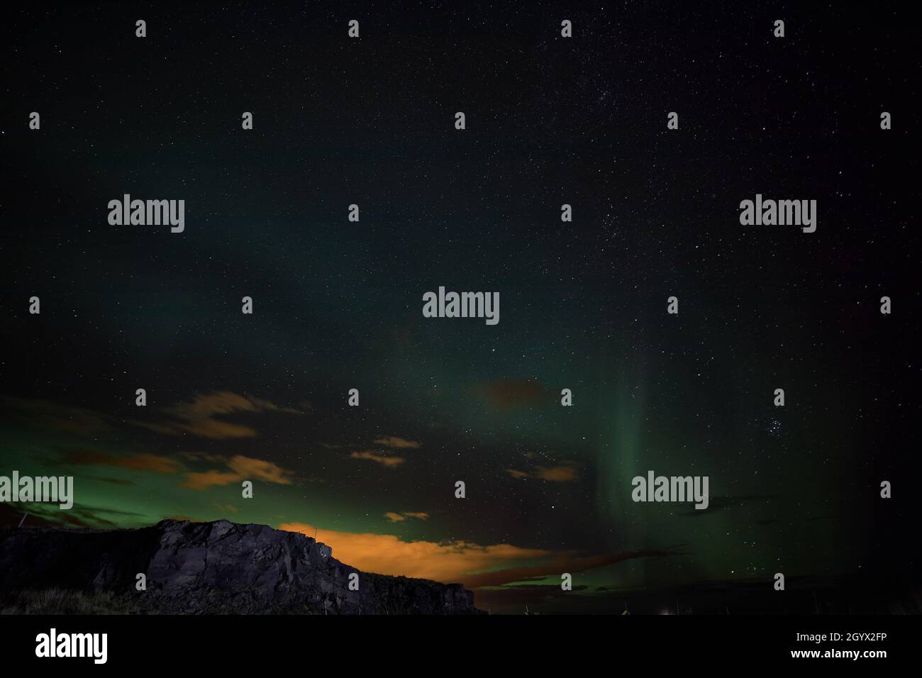October northern lights in Iceland Stock Photo Alamy