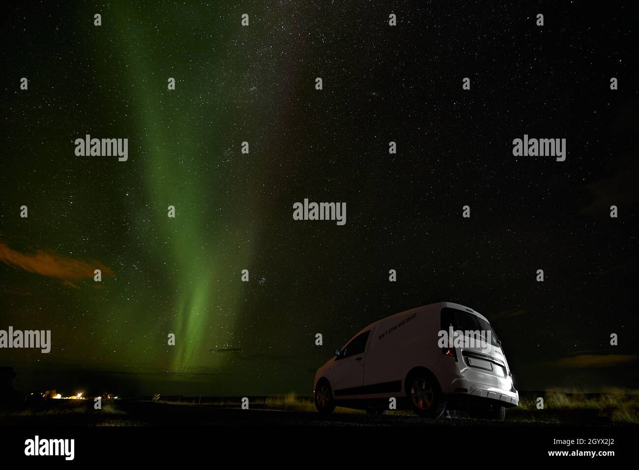 October northern lights in Iceland Stock Photo Alamy