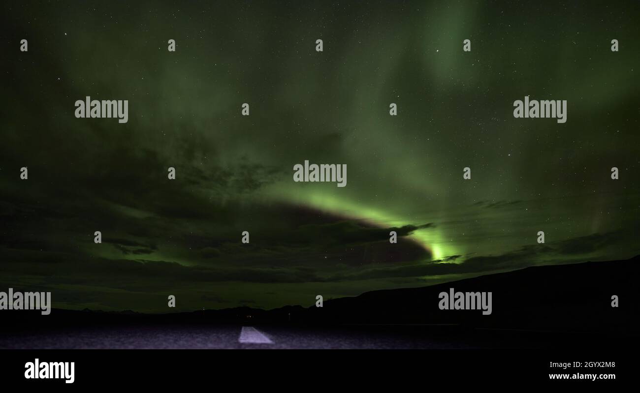 October northern lights in Iceland Stock Photo Alamy