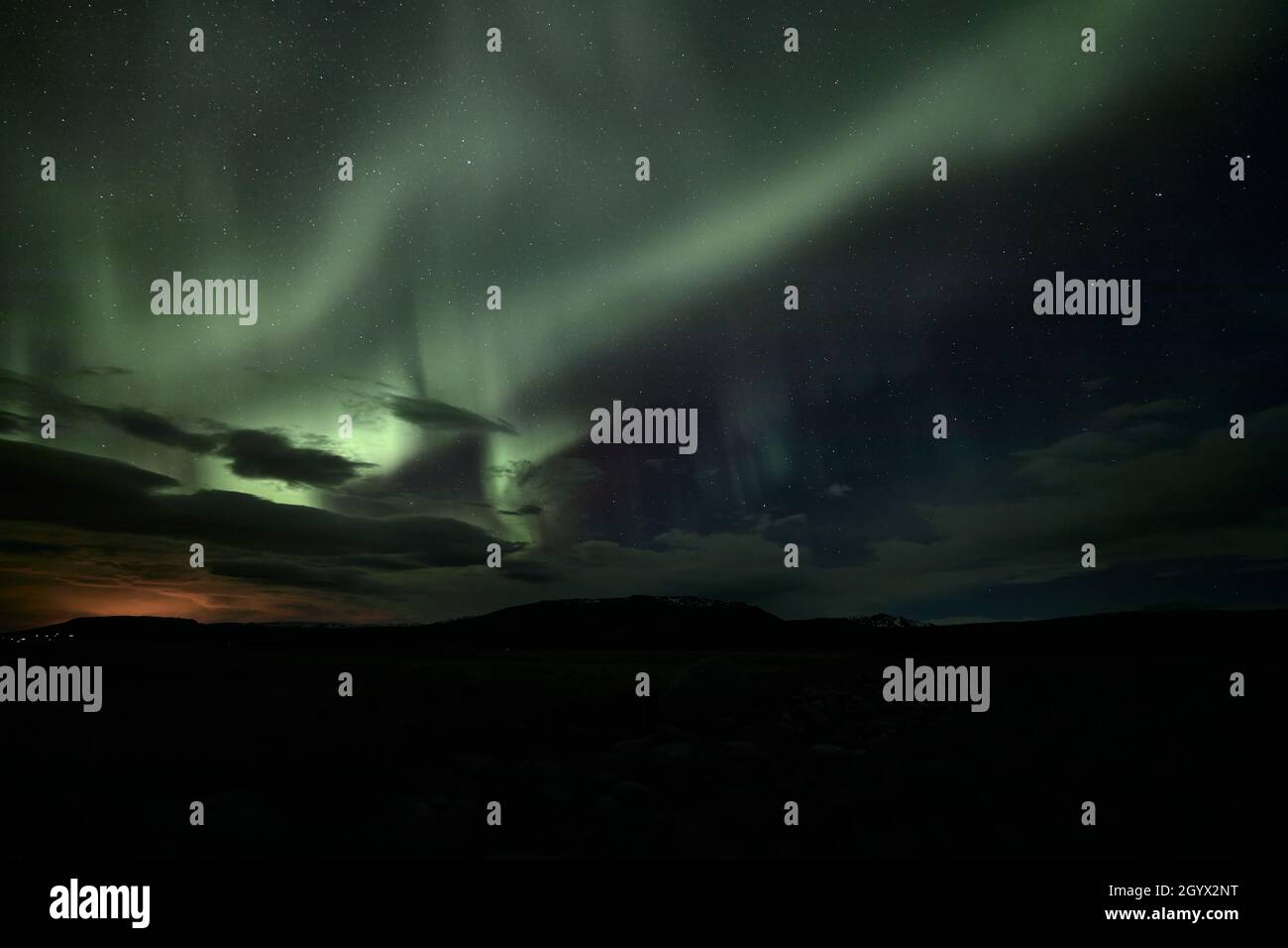 October northern lights in Iceland Stock Photo Alamy