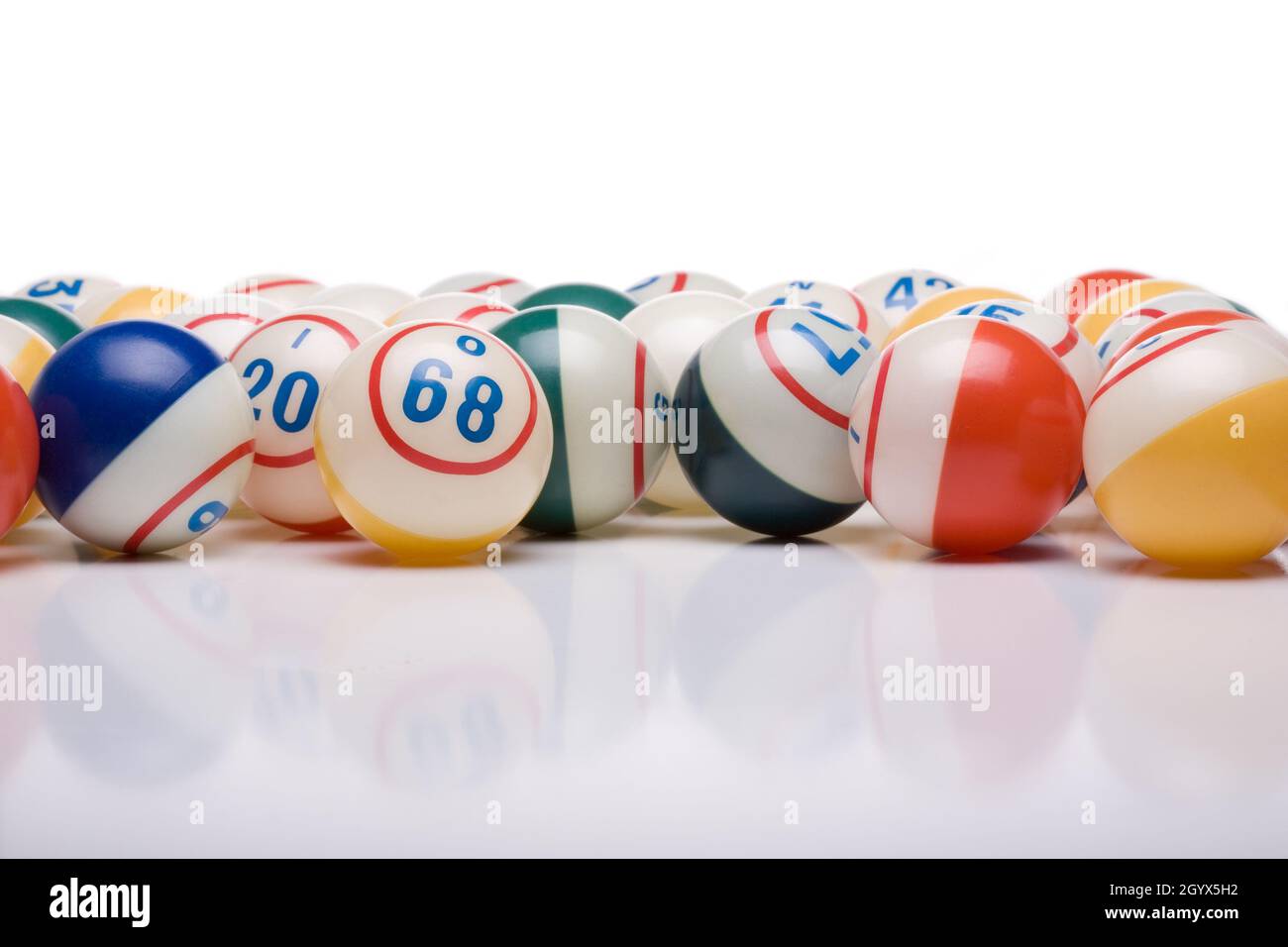 Bingo Balls on White Background Stock Photo - Alamy