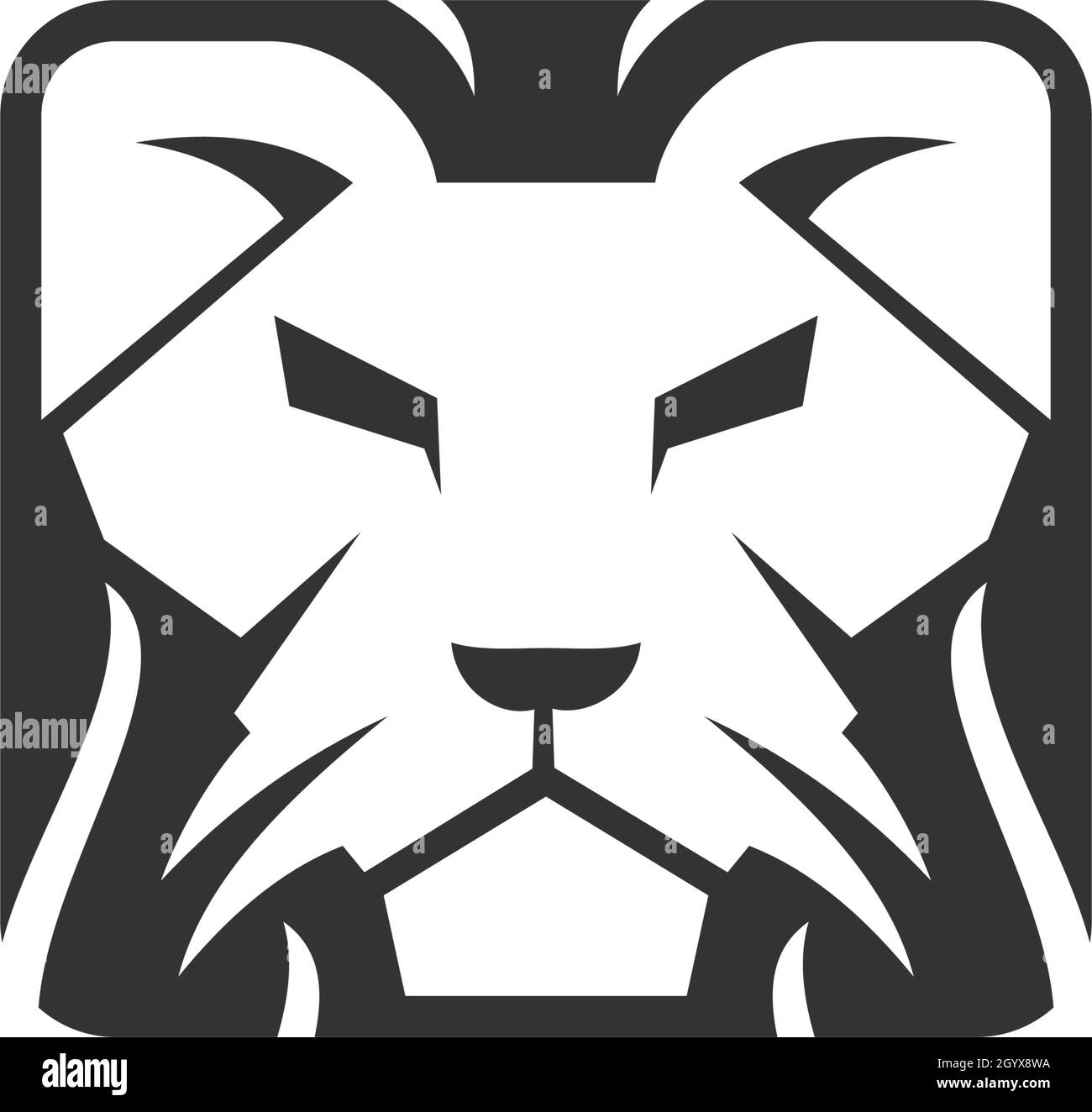 lion head template illustration design Isolated Stock Vector Image
