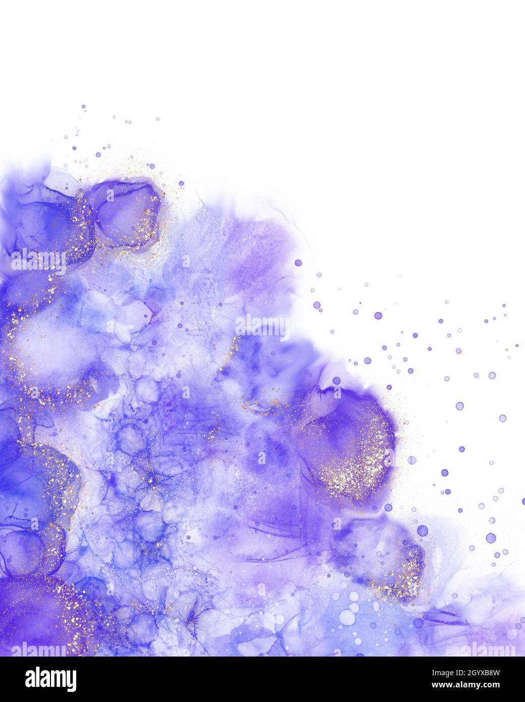 Abstract purple flower art painting background alcohol ink technique