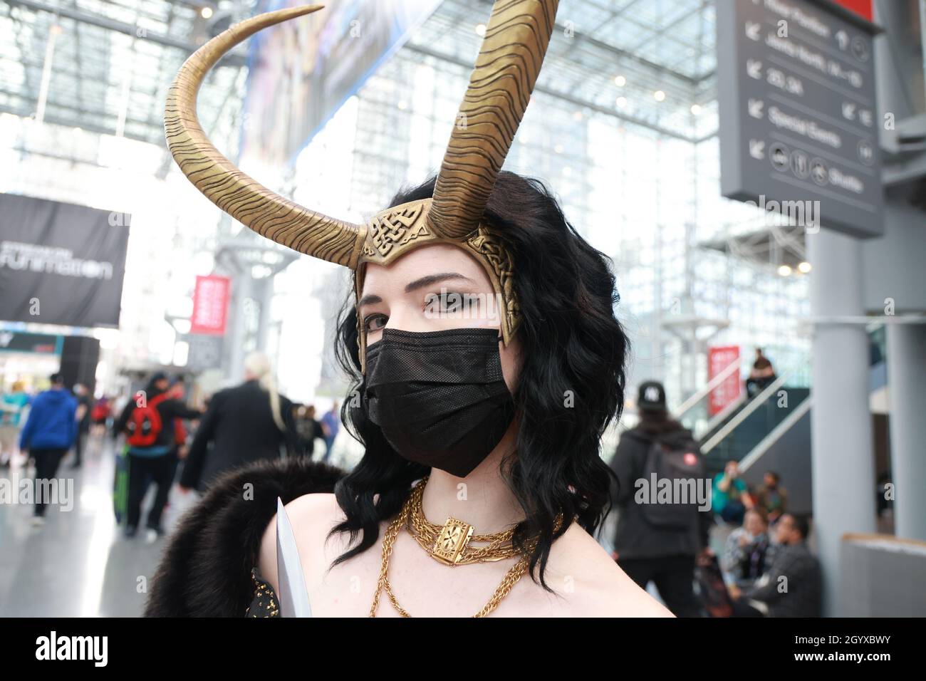 New York, N.Y/USA – 9th Oct. 2021: Regan from Boston is dressed as Lady ...