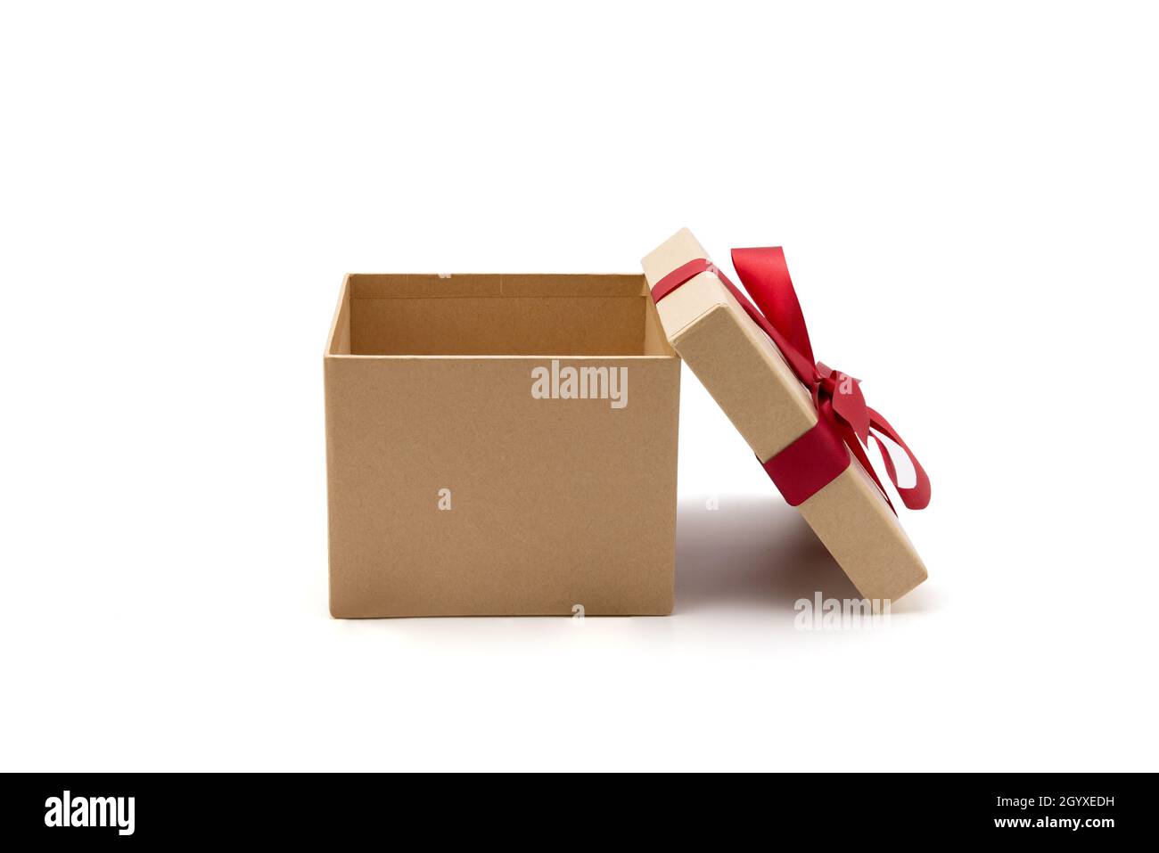 Gift box open lid on isolated on white background with romantic ...