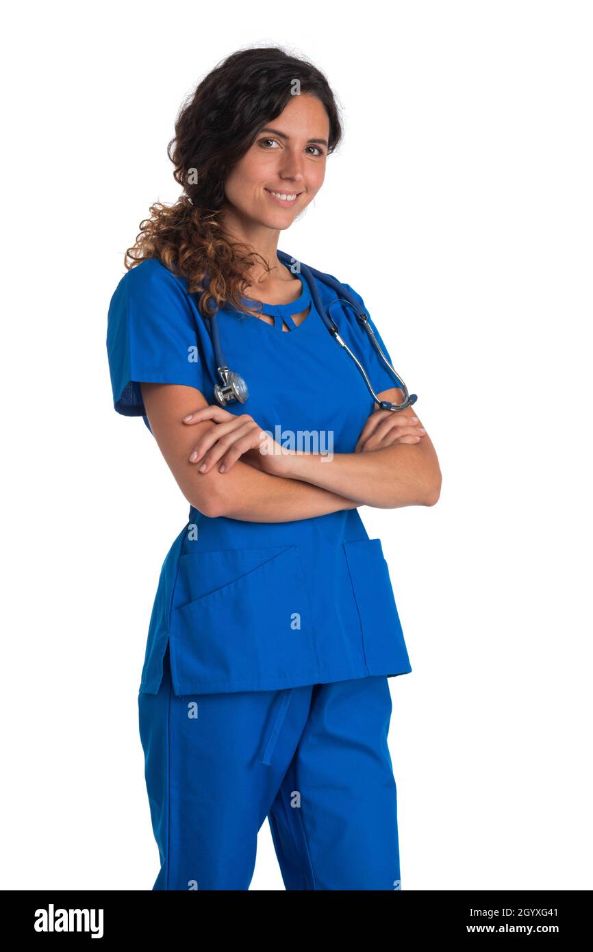 Female in blue uniform hi-res stock photography and images - Alamy