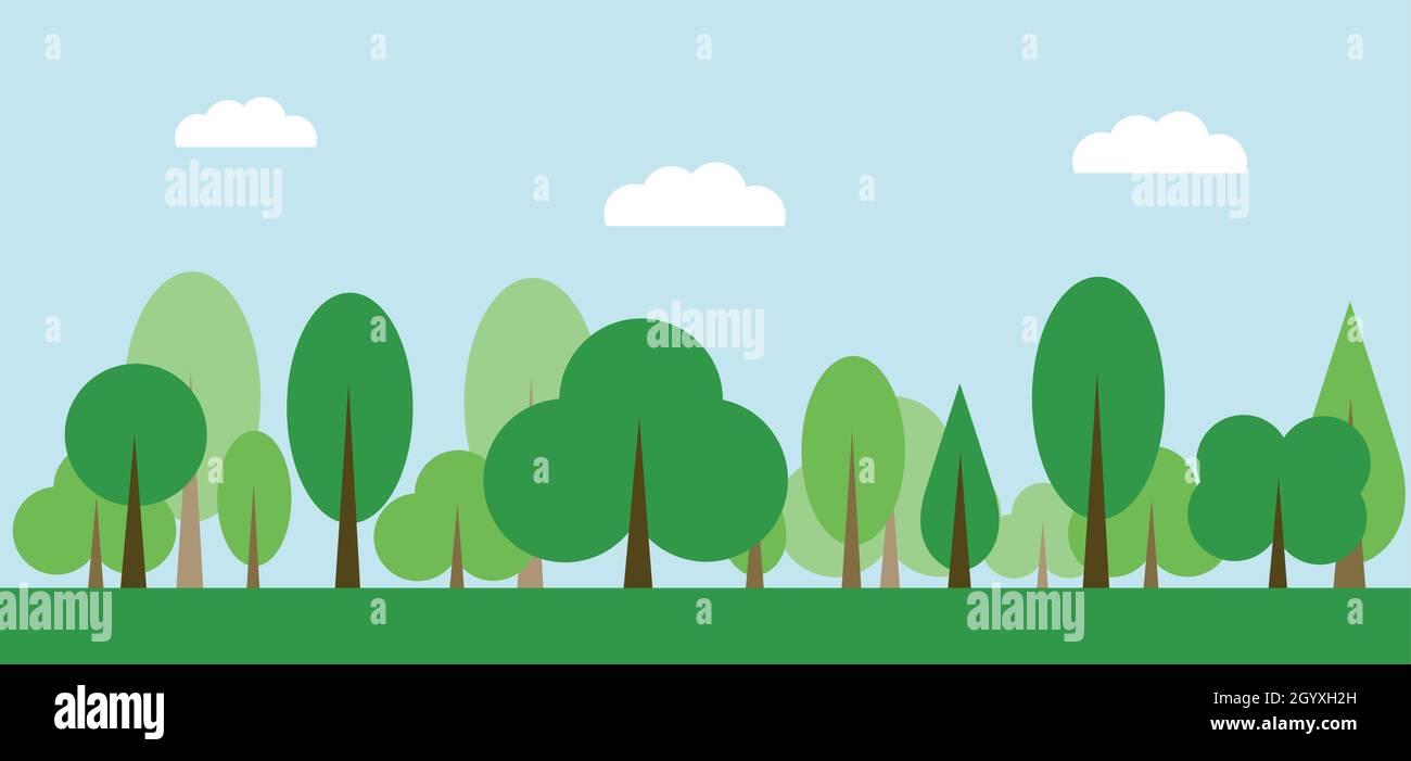 Trees for the large garden Stock Vector Images - Alamy