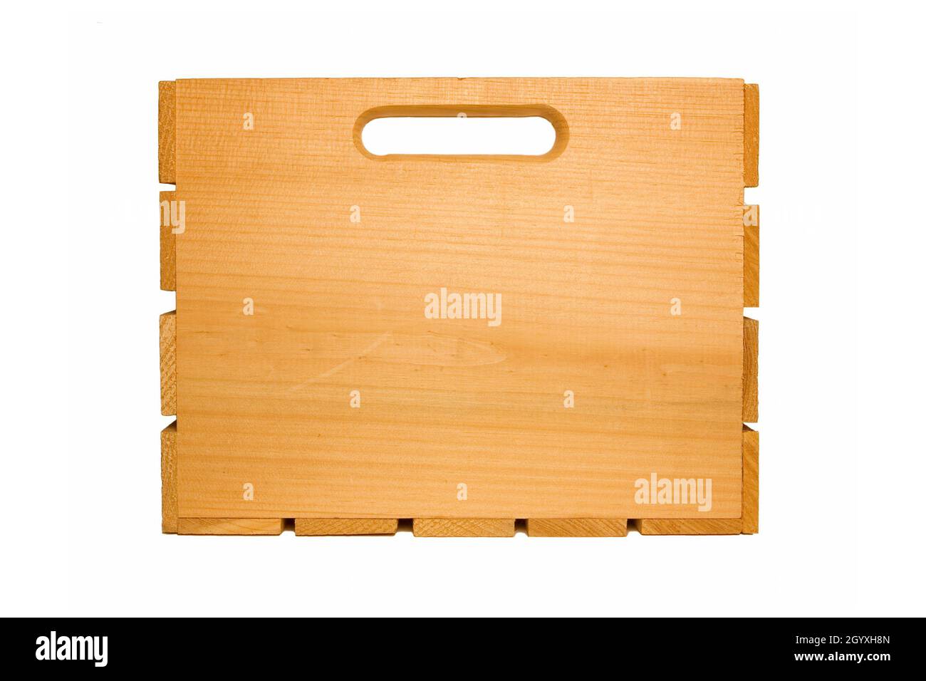 Wood Fruit Crate on White Background Stock Photo - Alamy