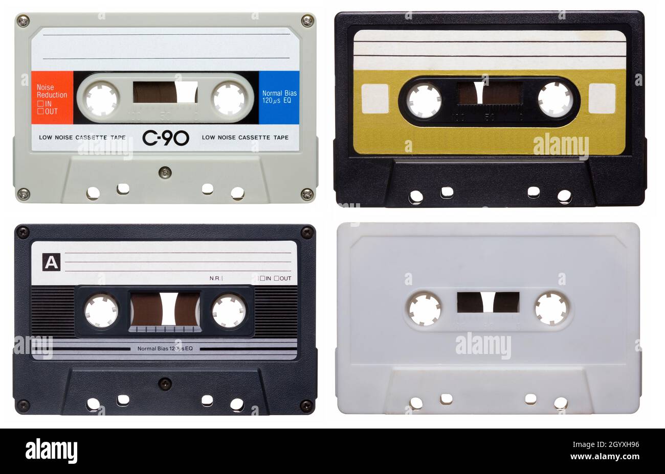 Vintage Audio Cassette Tapes on white background Stock Photo - Alamy