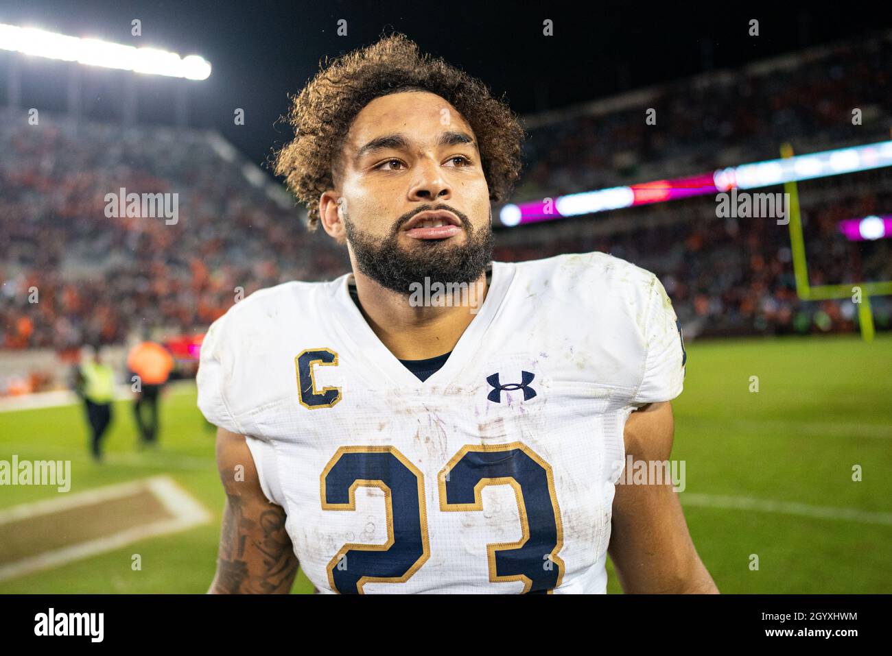 Notre Dame Fighting Irish running back Kyren Williams (23) after the ...