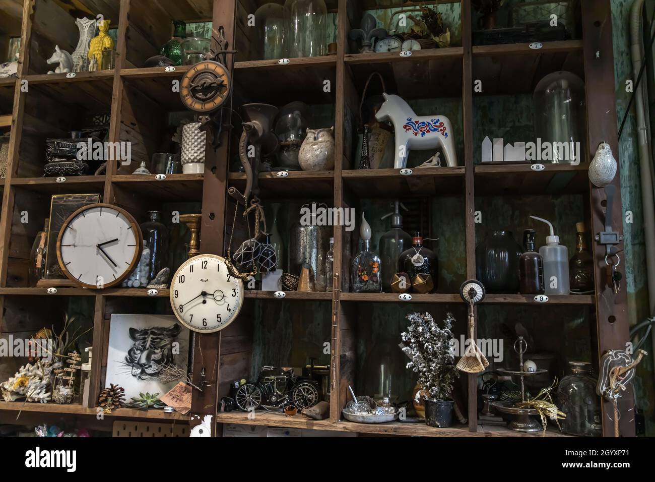 Bangkok, Thailand Jun 26, 2020 Wall clocks and Collectibles on