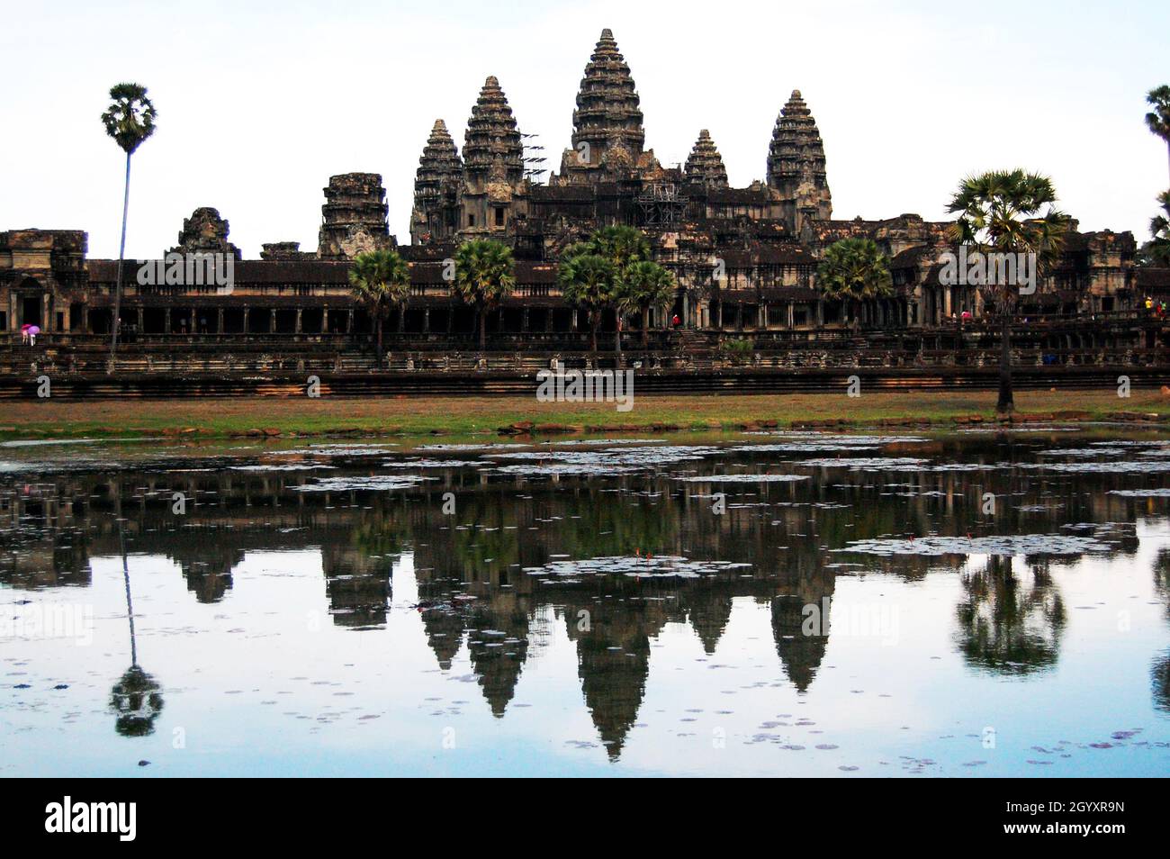 Ancient ruins antique building castle Khmer Empire of Angkor Wat for