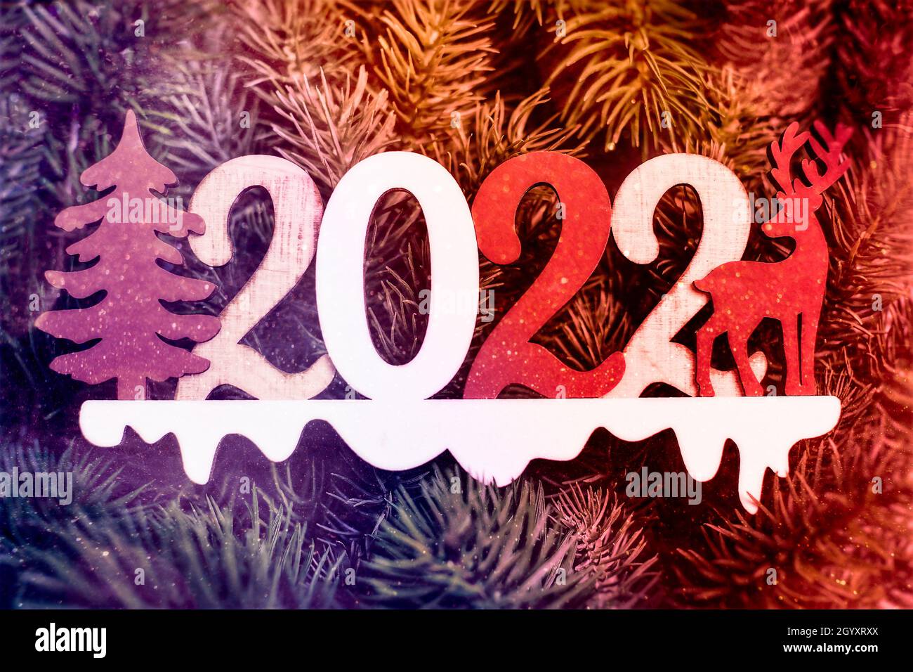 Merry Christmas 2022 And Happy New Year 2019 Merry Christmas And Happy New Year Concept . Merry Christmas And Happy New  Year 2022 Stock Photo - Alamy