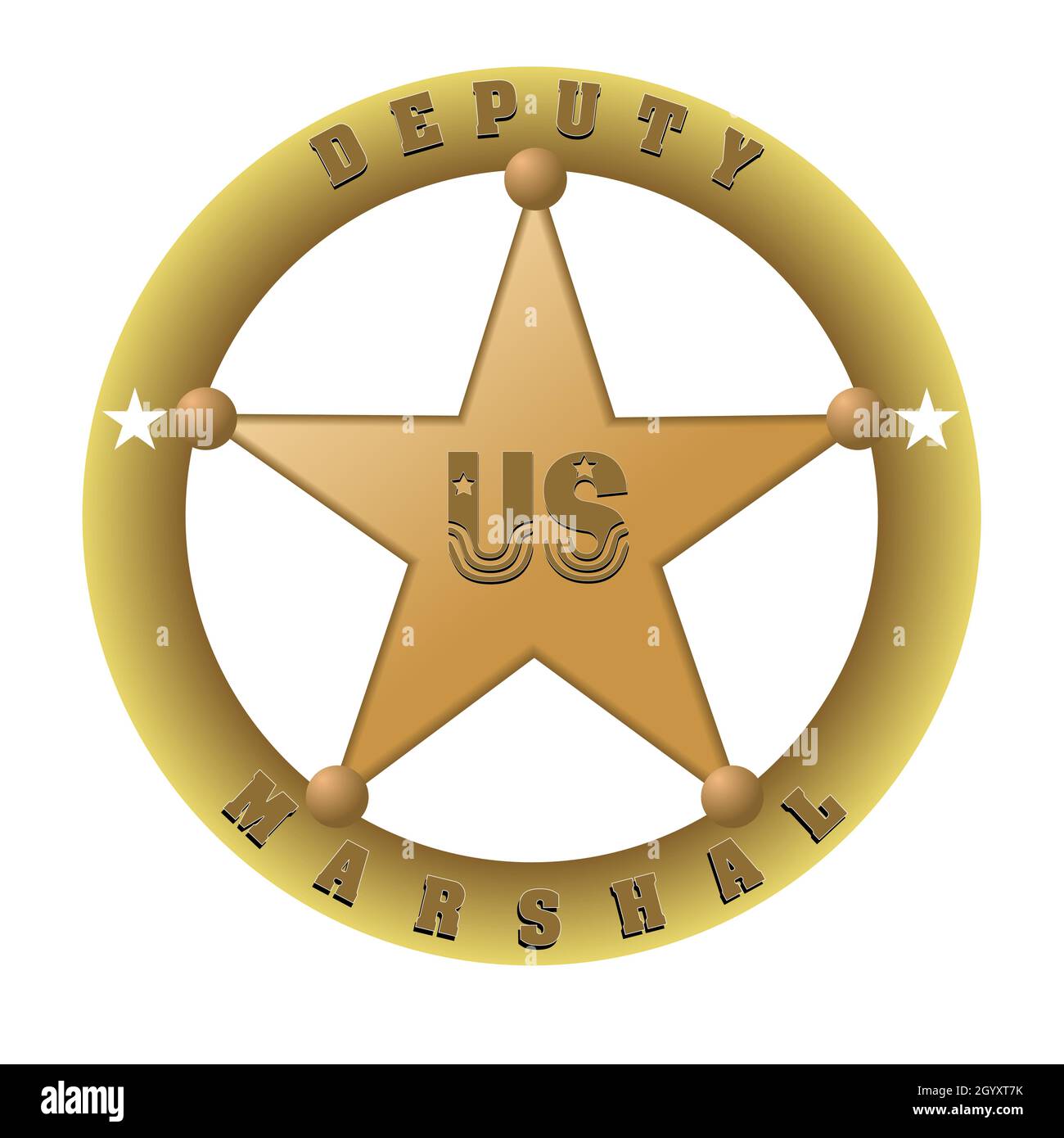 Marshal star badge. 3d vector color illustration Stock Vector