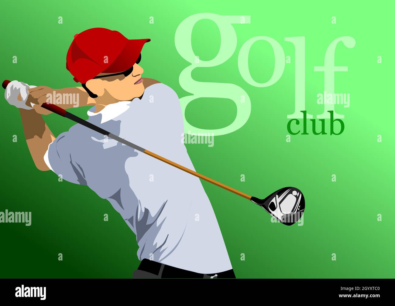 Golf player. Colored vector 3d illustration for designers Stock Vector ...