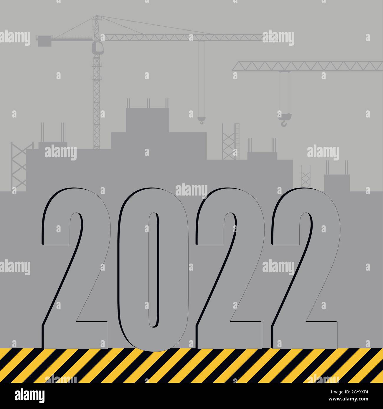 Merry Christmas 2022 Construction Volumetric Figures Of 2022 Against The Background Of A Construction Site. Merry  Christmas And Happy New Year Greetings. Vector Illustration Stock Vector  Image & Art - Alamy