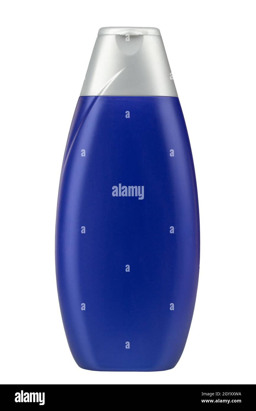 Rectangular Shampoo Blue Blue bottle shampoo, isolated on white background. Cosmetic bottle ...