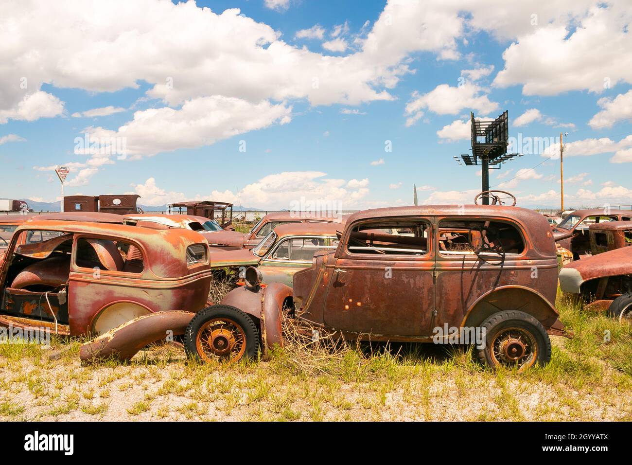 Old classic cars scrapyard in hi-res stock photography and images - Alamy